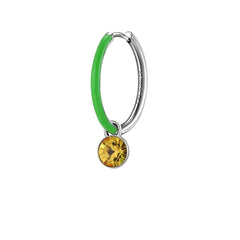 Mono Orecchino Brosway Symphonia Cerchio Dorato Con Smalto Verde BYM124