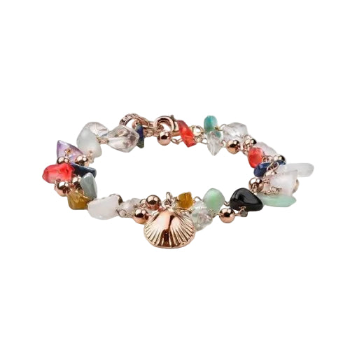 Pulsera Maria Cristina Sterling Soleil en plata rosa y piedras mixtas