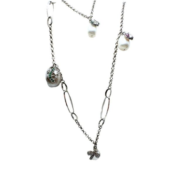 Collar Fiorini en Plata con Perlas y Circonitas