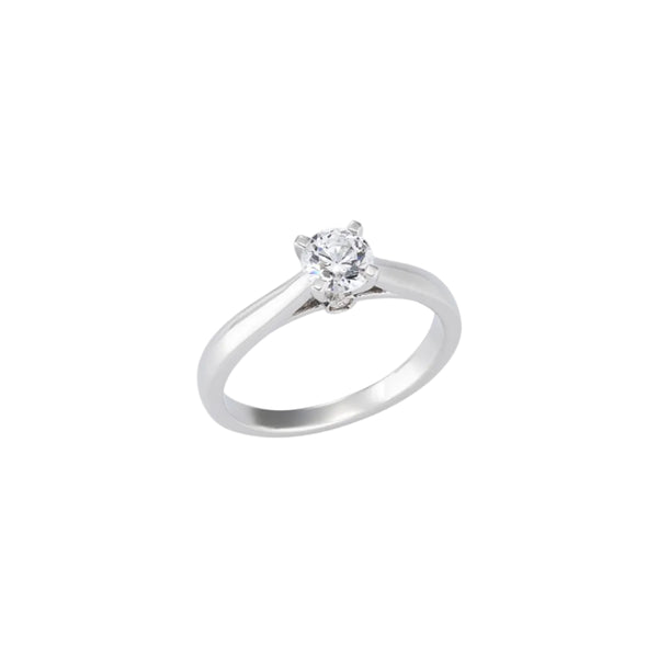 Anello Solitario in Oro Bianco con Diamante Centrale Certificato IGI -