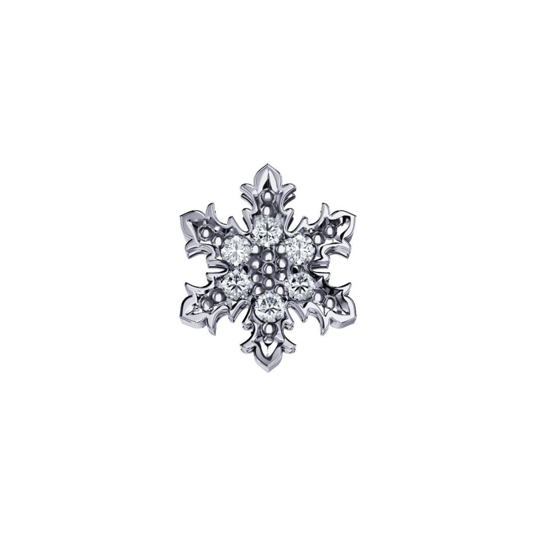 Charm Elements Fiocco Di Neve In Oro Bianco E Diamanti 0,03 ct DCHF6541.003
