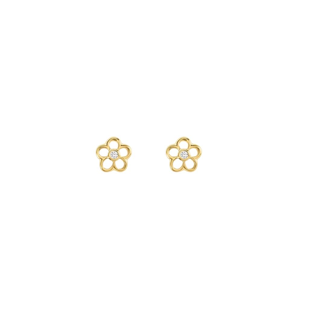 Orecchini Stroili Lobo Fiore Mon Petit Oro Giallo9 KT Diamante 0,018 ct 1436844