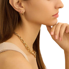 Stroili Toujours Yellow Gold 9 KT 12 mm Hoop Earrings 1401733