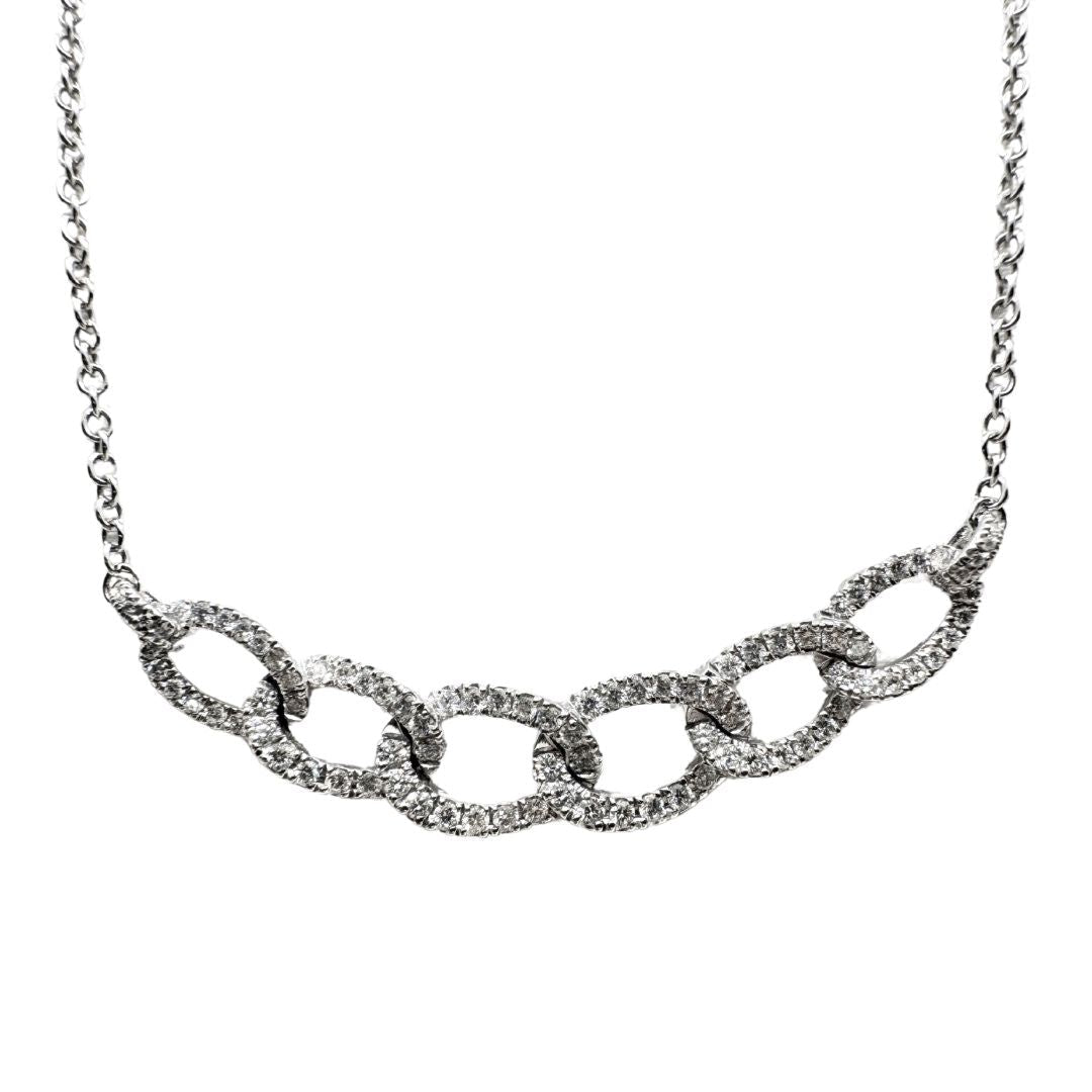 Collana Davite&Delucchi Groumette in Oro Bianco e Diamanti CLN011720