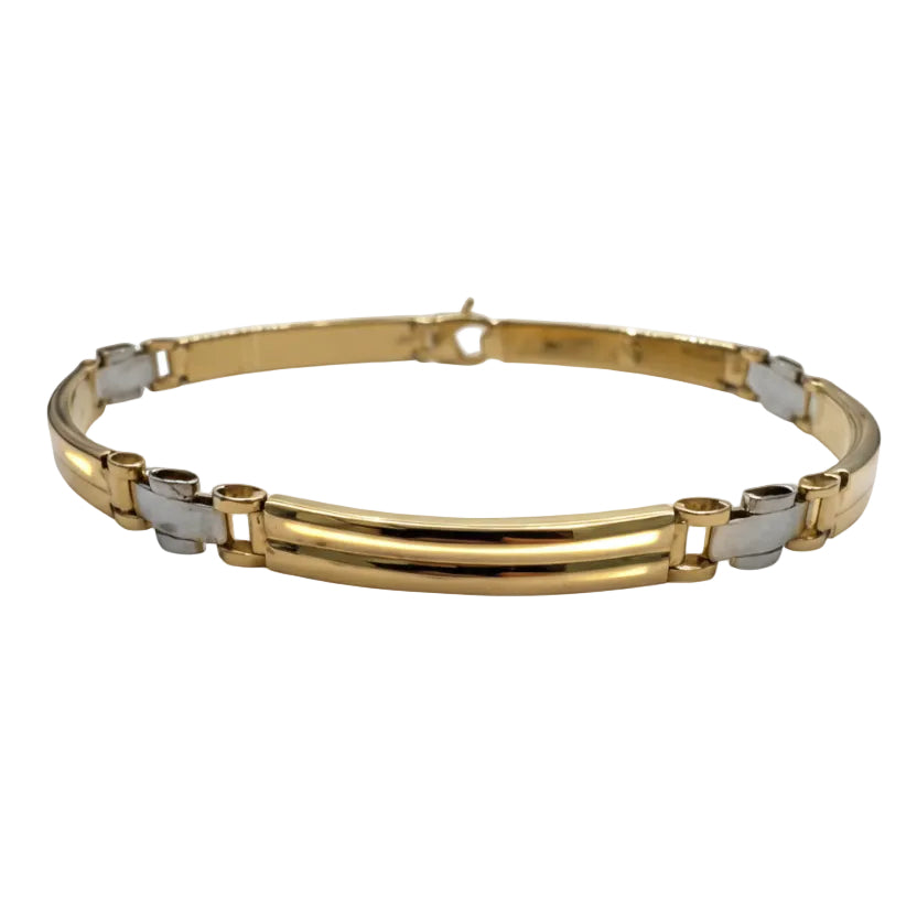 Bracciale da Uomo in Oro 18 KT Bianco e Giallo BR0755