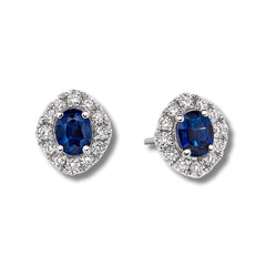 Giorgio Visconti Earrings in 18KT White Gold with Sapphires and Diamonds