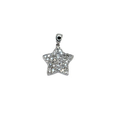 18KT White Gold Star Pendant with Diamonds