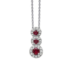 Giorgio Visconti Trilogy Necklace with Rubies and a Diamond Surround