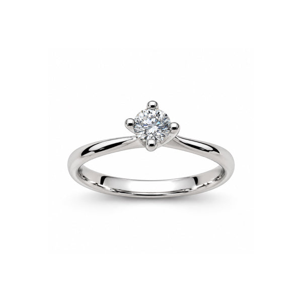 Anello Solitario Alfieri&St.John in Oro Bianco 18 KT e Diamante Naturale