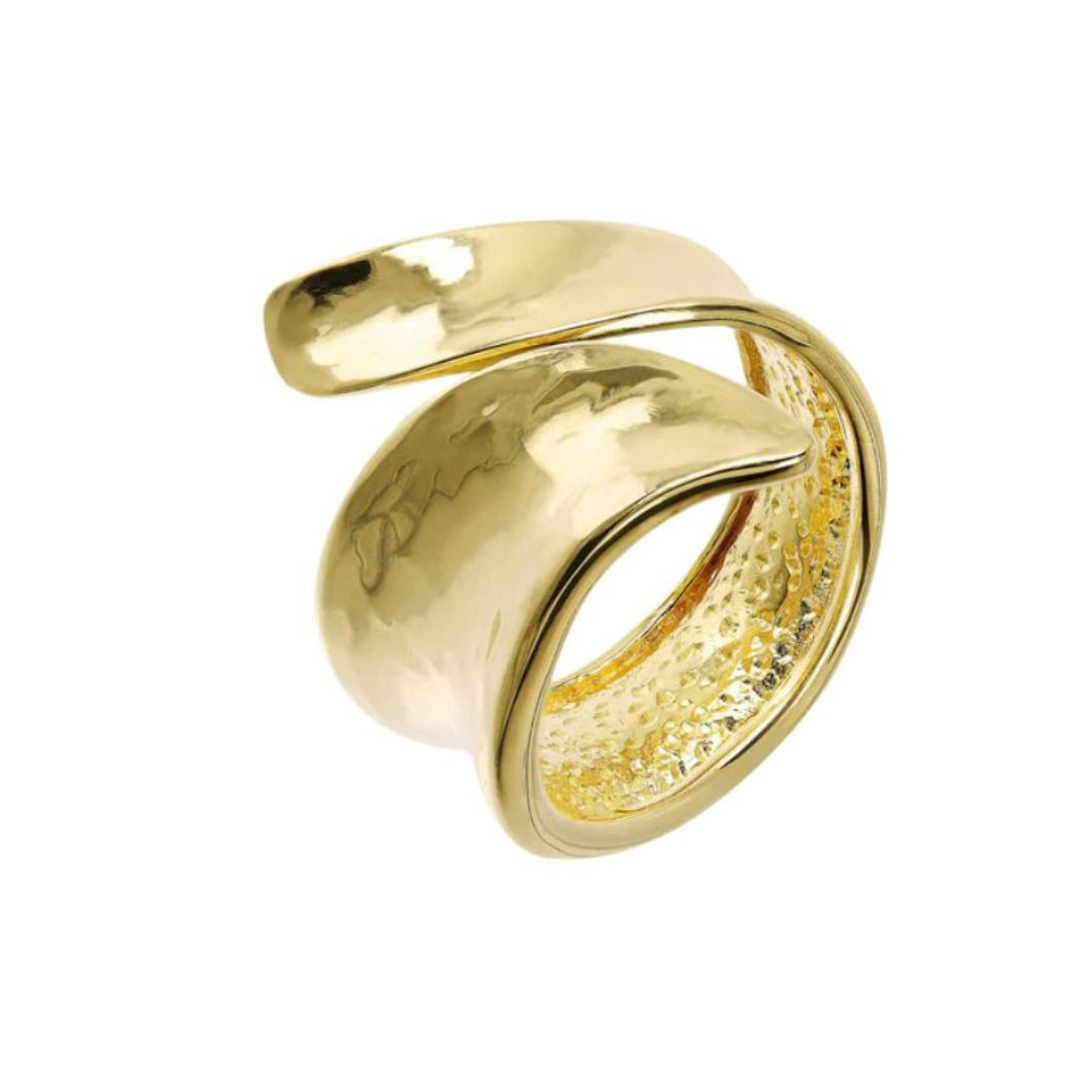 Anello Etrusca Contrarié Aperto Martellato WSET00330.YG-54