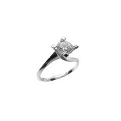 Anillo solitario Contrarié en oro blanco con diamante de 0,70 ct