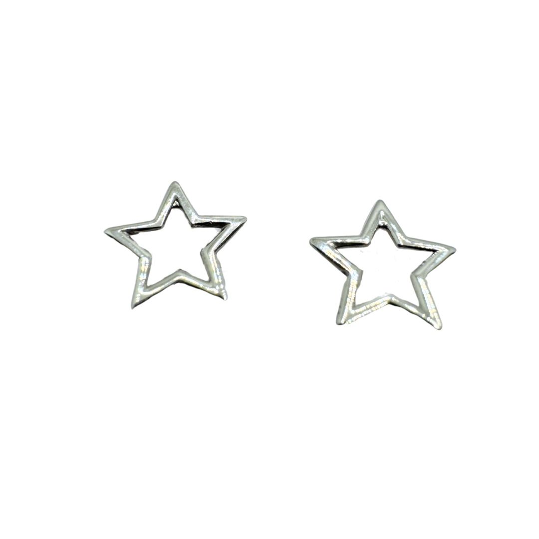Pendientes de estrella en oro blanco de 18 quilates