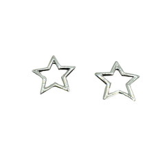 Pendientes de estrella en oro blanco de 18 quilates