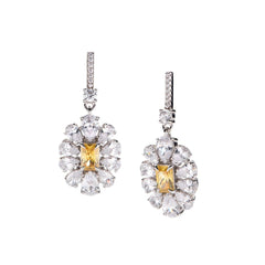 Pendientes Stardust con circonitas blancas y amarillas
