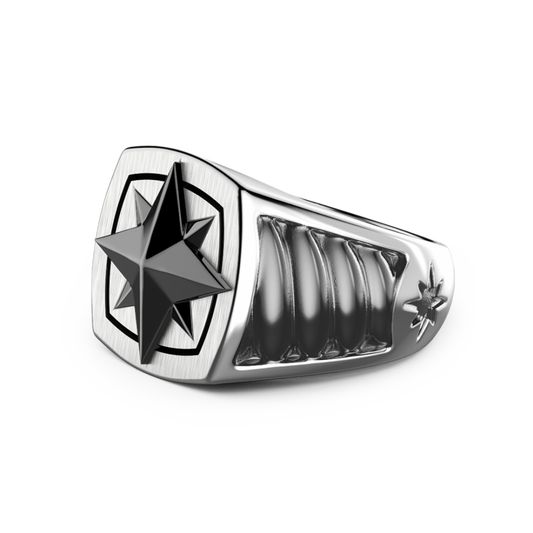 Anello Zancan in Argento con Rosa dei Venti