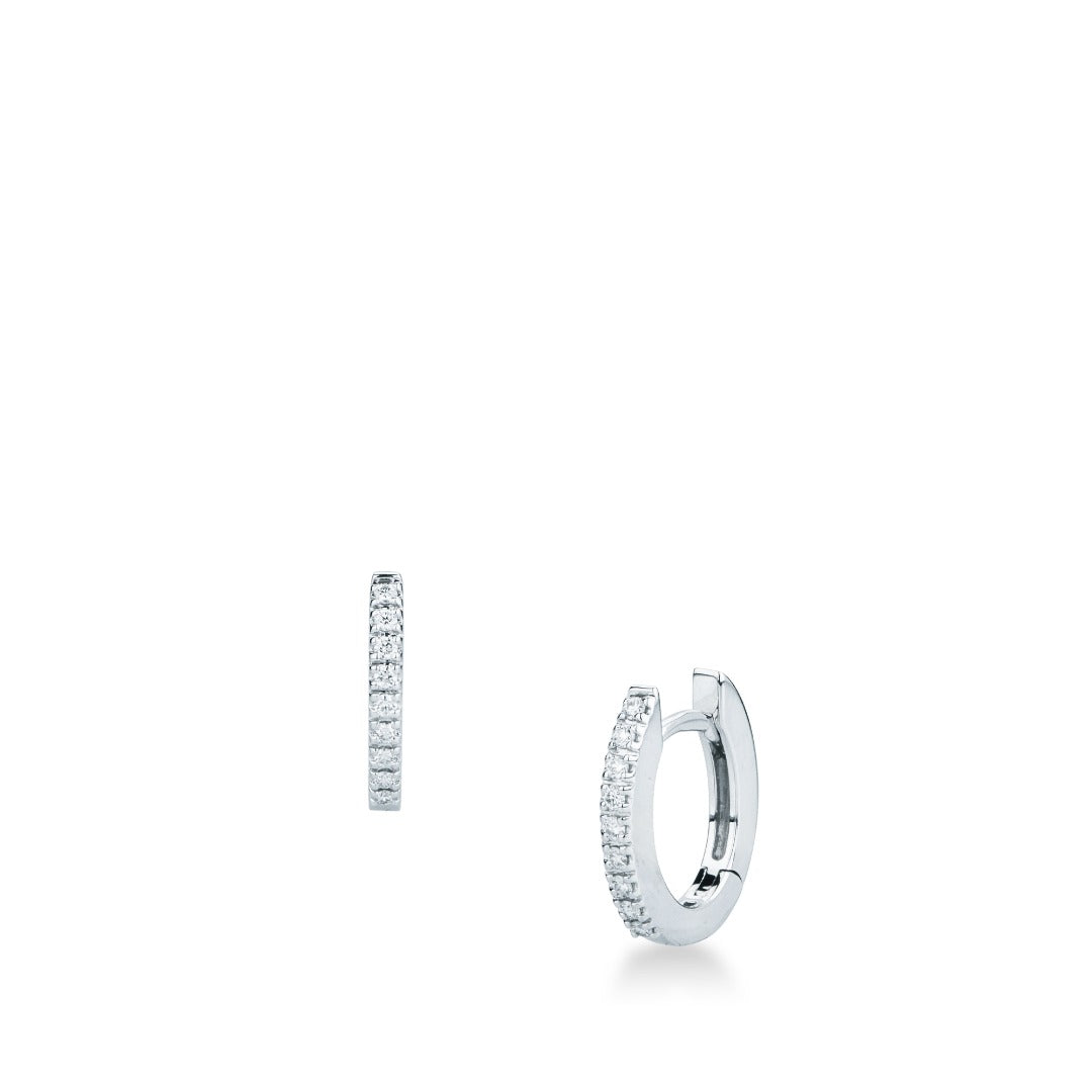Orecchini Mirco Visconti Cerchi in Oro Bianco 18 KT e Diamanti Naturali Z758
