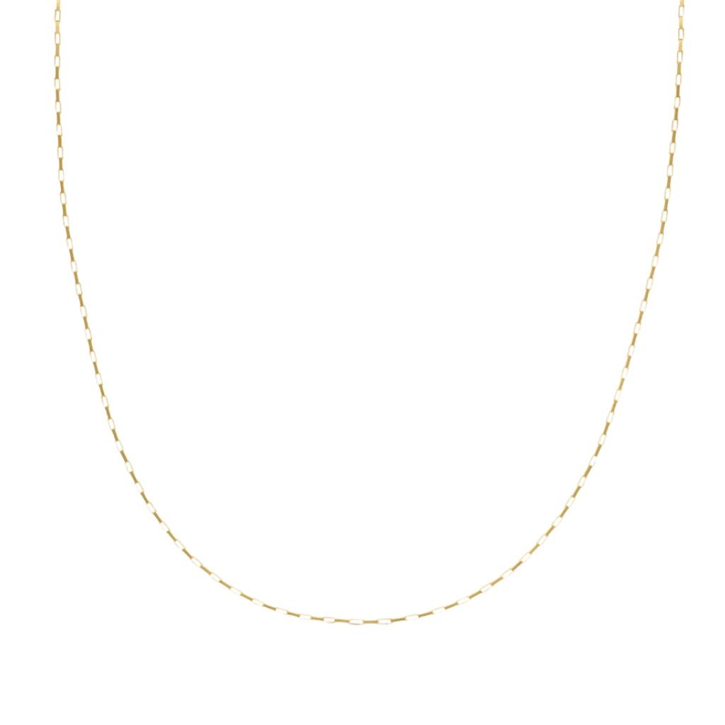 Stroili Poeme 9 KT Yellow Gold Necklace Square Forzatina Chain 1436380