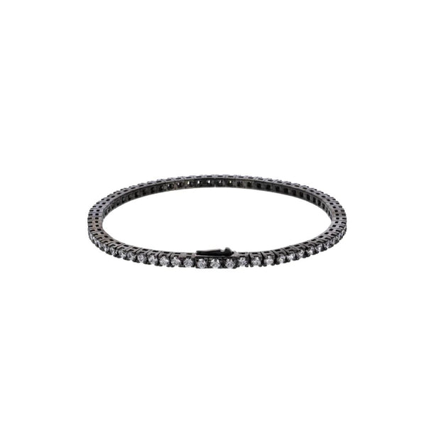 Bracciale Albert M. Tennis Rutenio Con Cubic Zirconia Bianco WSOX00568.RT.WHI.19