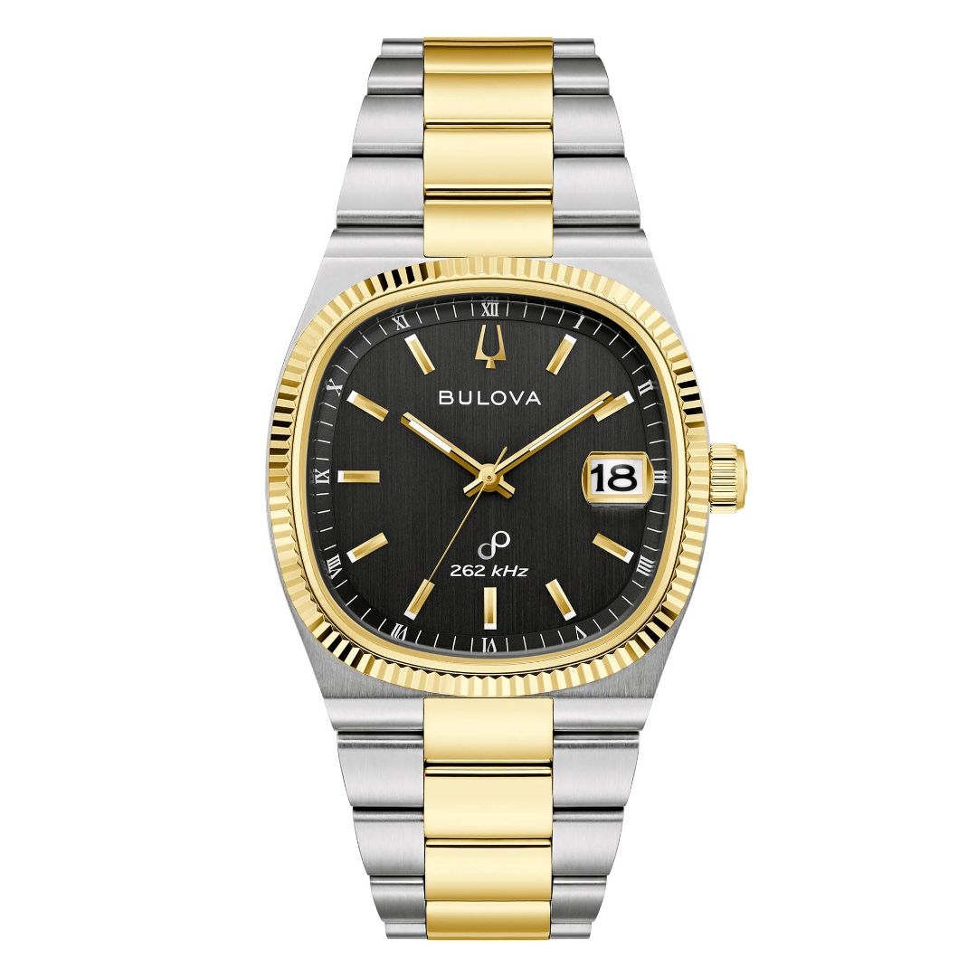 Orologio Bulova Uomo Super Seville Bicolore Quadrante Nero 98B458
