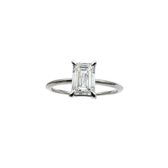 Anello in Oro Bianco 18 KT con Diamante Taglio Ottagonale ct. 1,01 ANXSM1