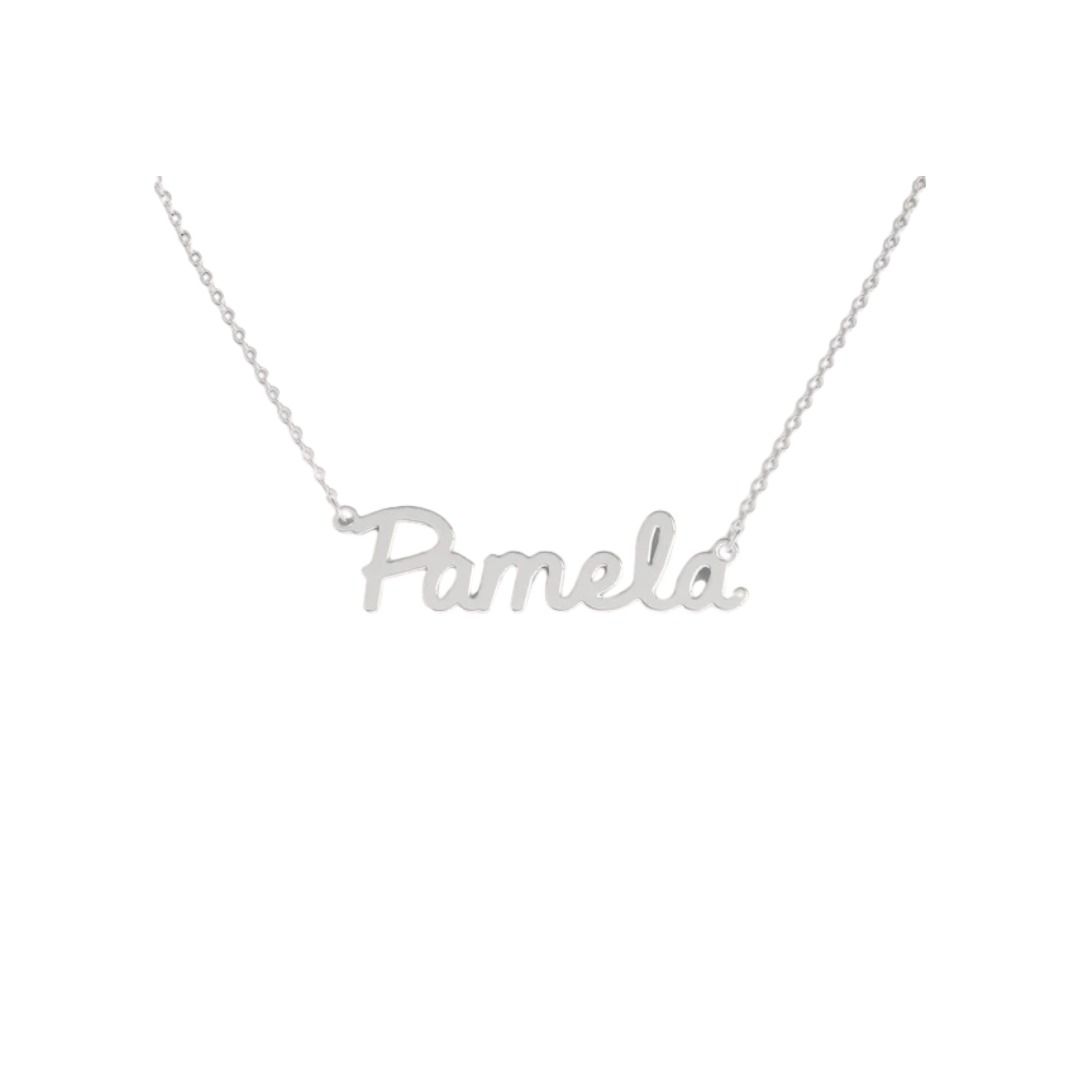 Collana Nome Pamela In Acciaio 316 -