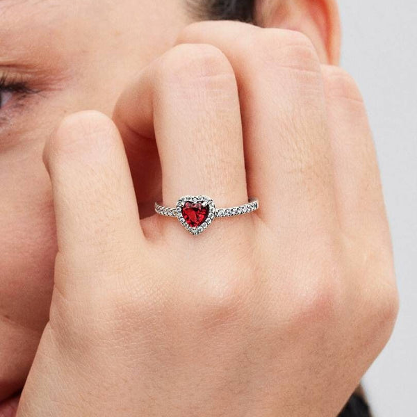 Anello Pandora Cuore in Rilievo Rosso 198421C02