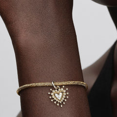 Charm colgante de corazón luminoso doble Pandora