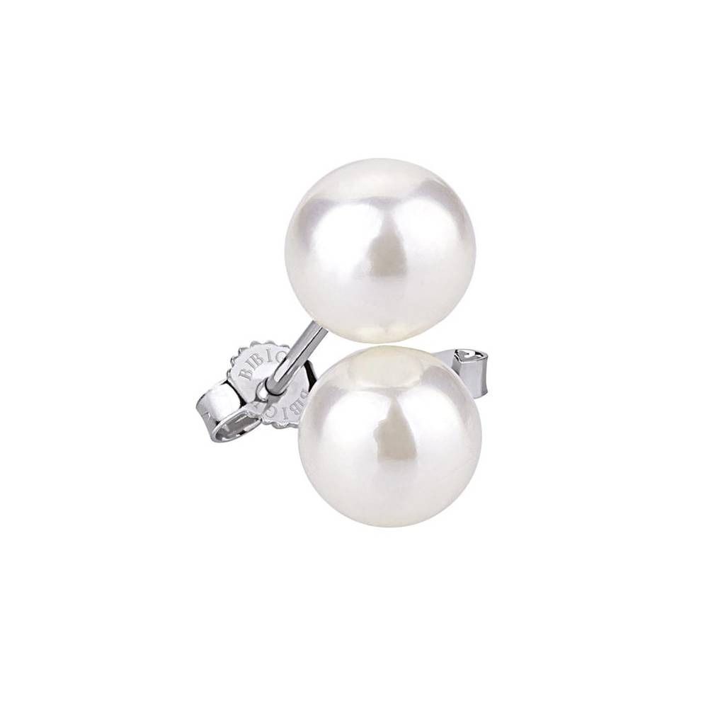 Pendientes Bibigì de oro blanco con perla de Akoya