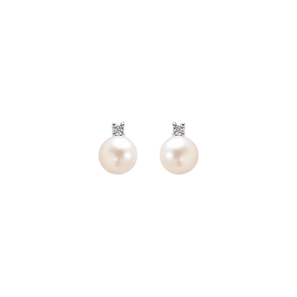 Orecchini Stroili Lobo Gabrielle Oro Bianco 9 KT Perla D'Acqua Dolce 6/6,5 mm 1413473