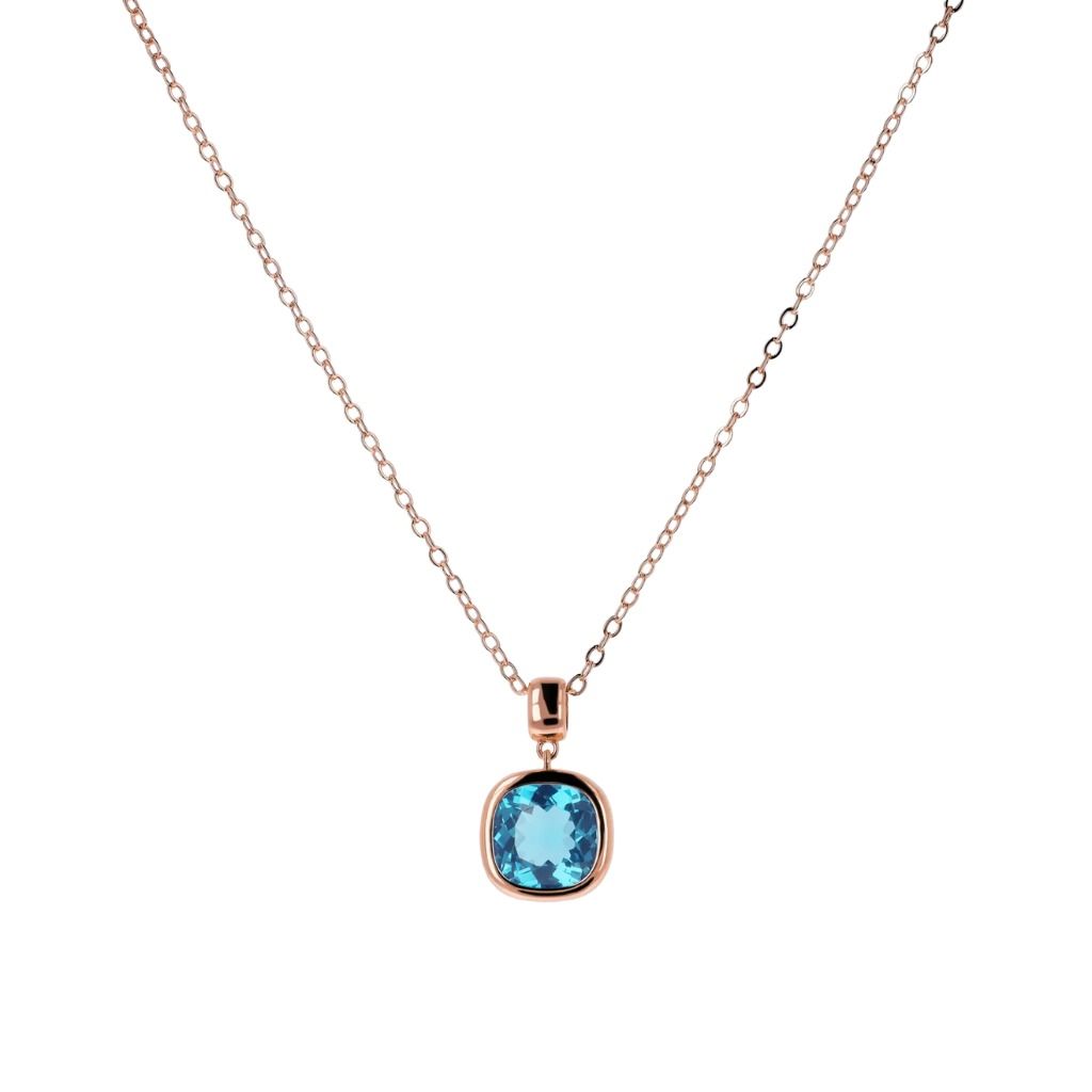 Collana Bronzallure con Punto Luce in Prisma Gem Taglio Cushion -