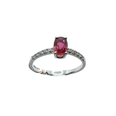 Bibigì Eternity Ring with Central Sapphire, Ruby, or Emerald and Diamonds