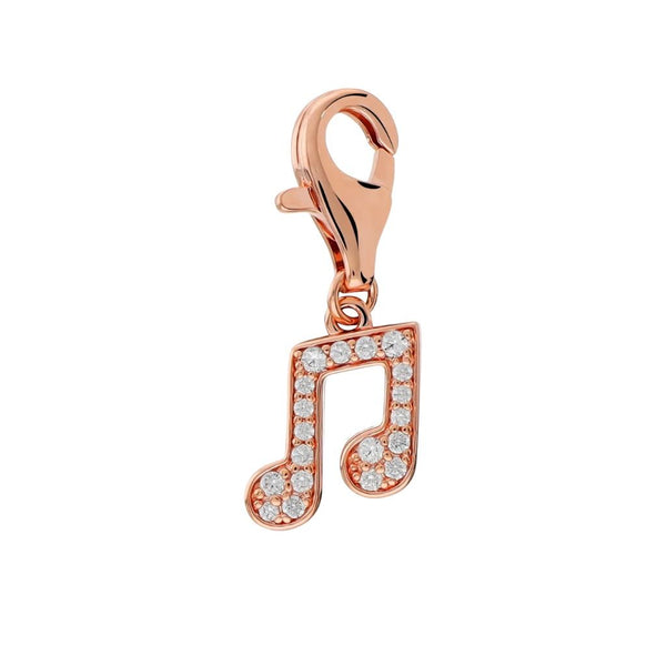 Bronzallure POP CHARM - Ciondolo Nota Musicale Doppia con Pavé di Cubic Zirconia WSBZ02689.MN2
