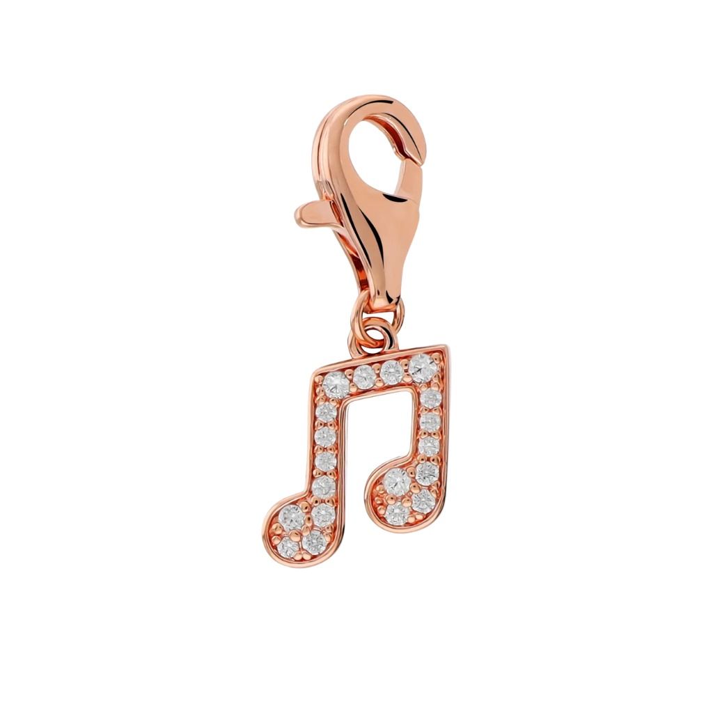 Bronzallure POP CHARM - Ciondolo Nota Musicale Doppia con Pavé di Cubic Zirconia WSBZ02689.MN2