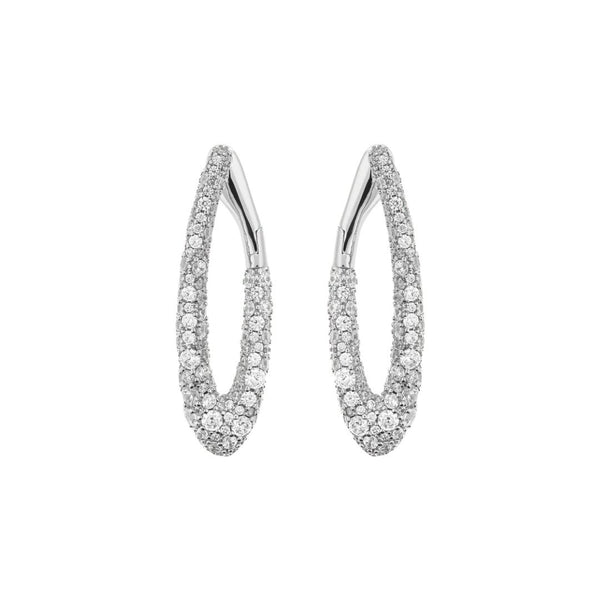 Pendientes Bronzallure ovalados dorados con pavé de circonitas cúbicas