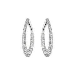 Bronzallure Oval Golden Earrings in Cubic Zirconia Pavé