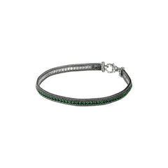 Albert M. Bracelet with Spike Chain and Green Cubic Zirconia