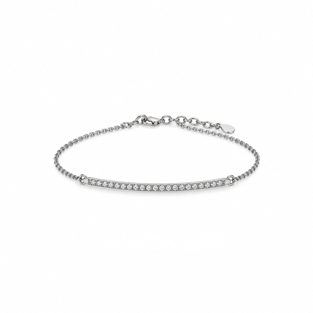 Bracciale Mirco Visconti Con Barrettina in Oro Bianco 18 KT e Diamanti Naturali Z678