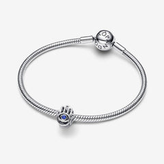 Pandora Openwork Hamsa Hand Blue Stone Charm 794062C01