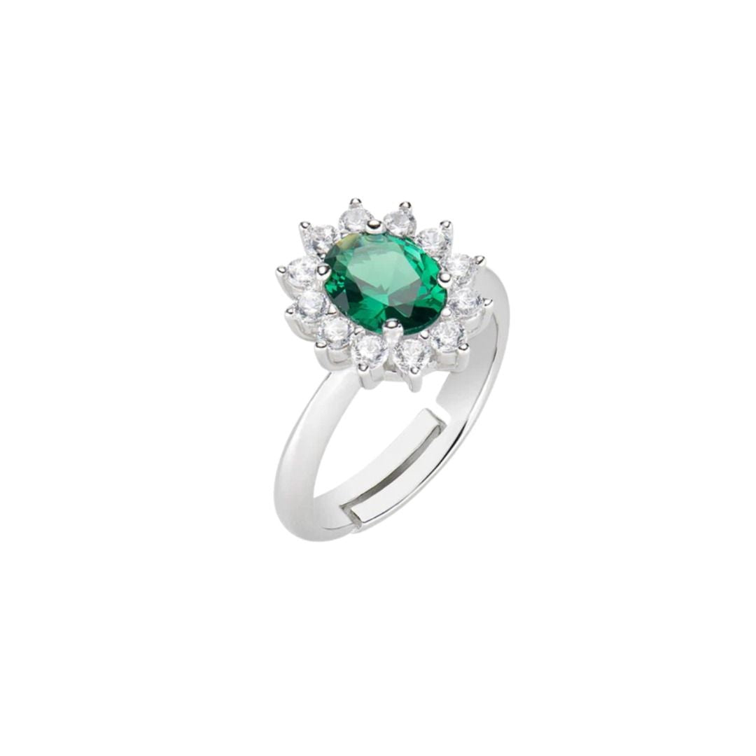 Anello Amen Regolabile Royal Lady Zircone Verde ANLDGBBVE2