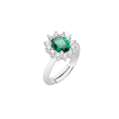 Anello Amen Regolabile Royal Lady Zircone Verde ANLDGBBVE2