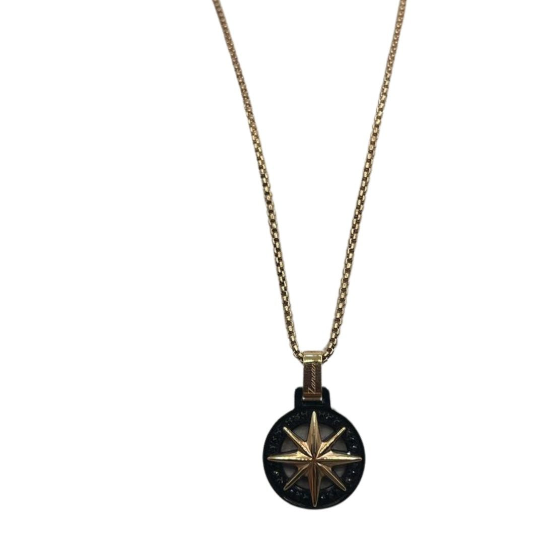 Zancan Men's Steel Necklace with Compass Rose