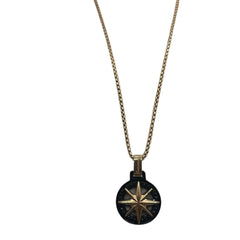 Zancan Men's Steel Necklace with Compass Rose