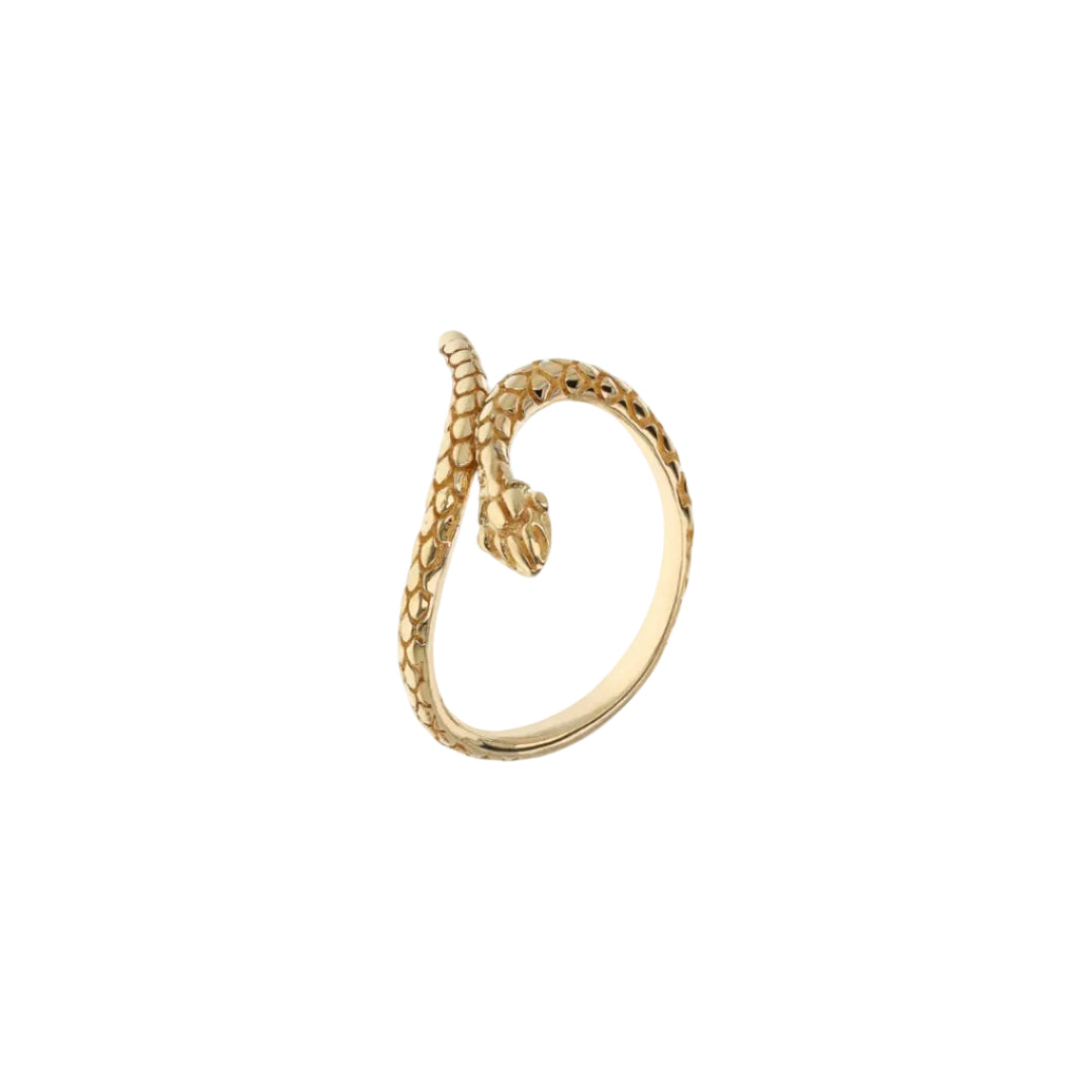 Anillo de serpiente Milor Gold Contrarié en oro 375 con superficie mecanizada