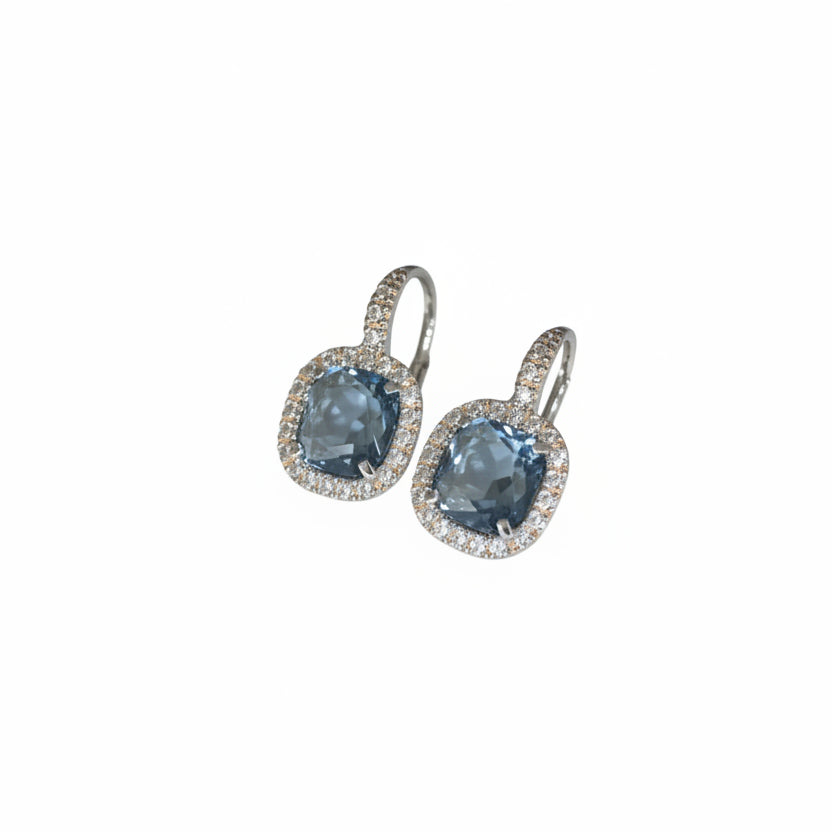 Pendientes colgantes Marcello Pane con piedras azules