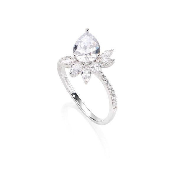 Stardust Ring in Silver with White Zircons
