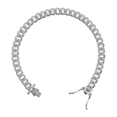 Albert M. Curb Chain Bracelet with Cubic Zirconia Pavé