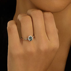 Stroili Amélie Solitaire Ring 9 KT White Gold London Blue Topaz 1413267