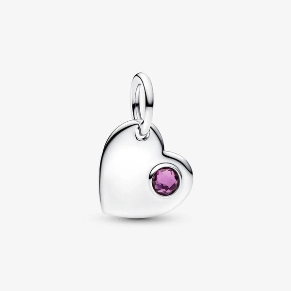 Charm Pandora Pendente Cuore Con Pietra Viola Febbraio 794295C02