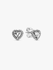 Orecchini Pandora Cuori In Rilievo Bianco 298427C01