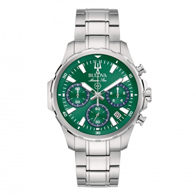 Bulova Marine Star Chrono Watch with Green Dial